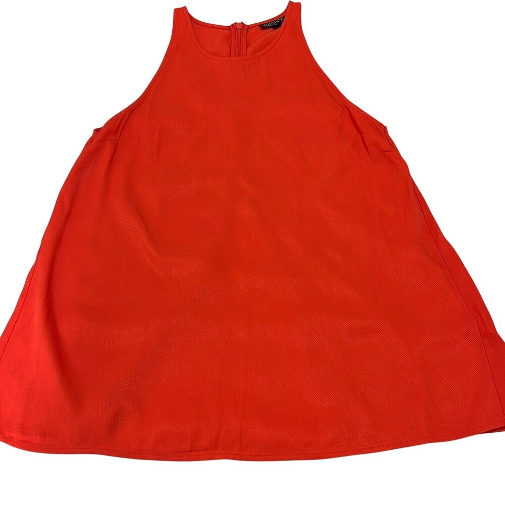 TopShop Sleeveless Swing Blouse Womens Size 2 Orange‎ Lightweight
